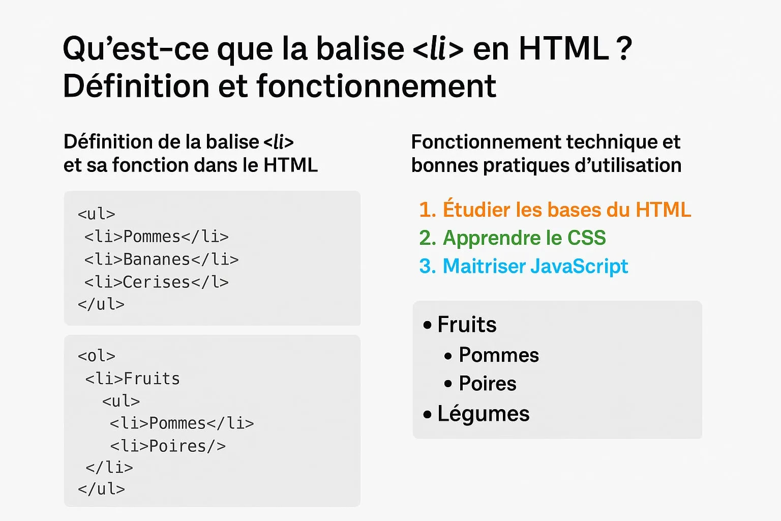 balise li html