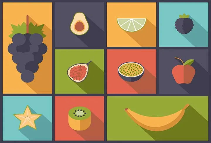 flat design aux fruits