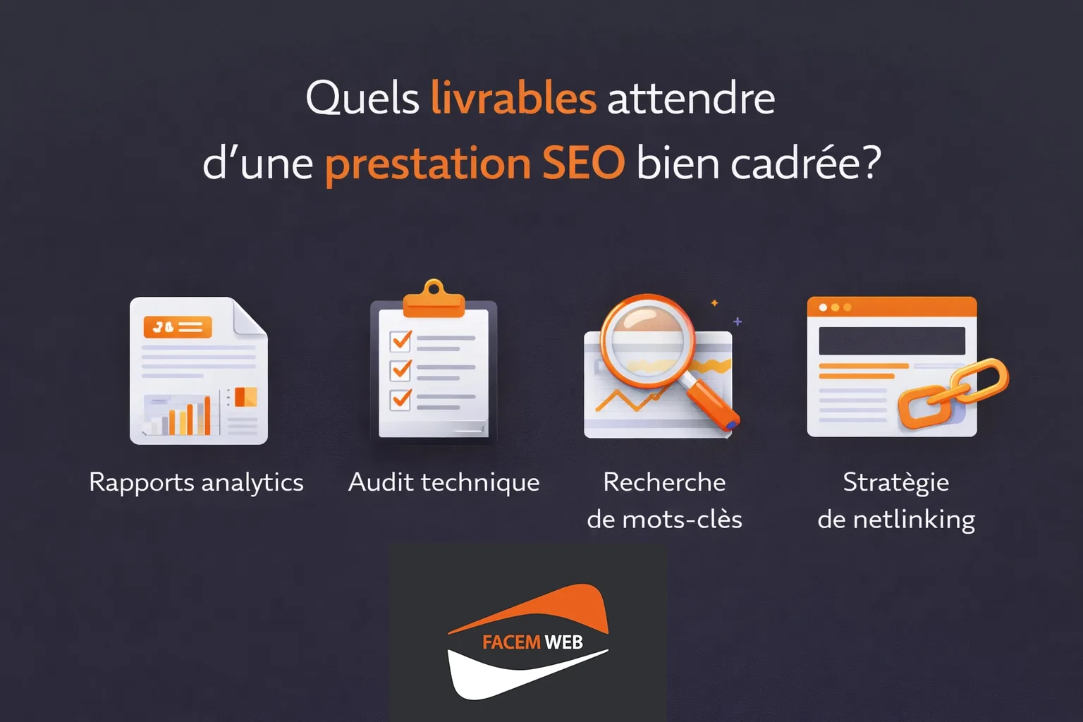 livrables prestation seo
