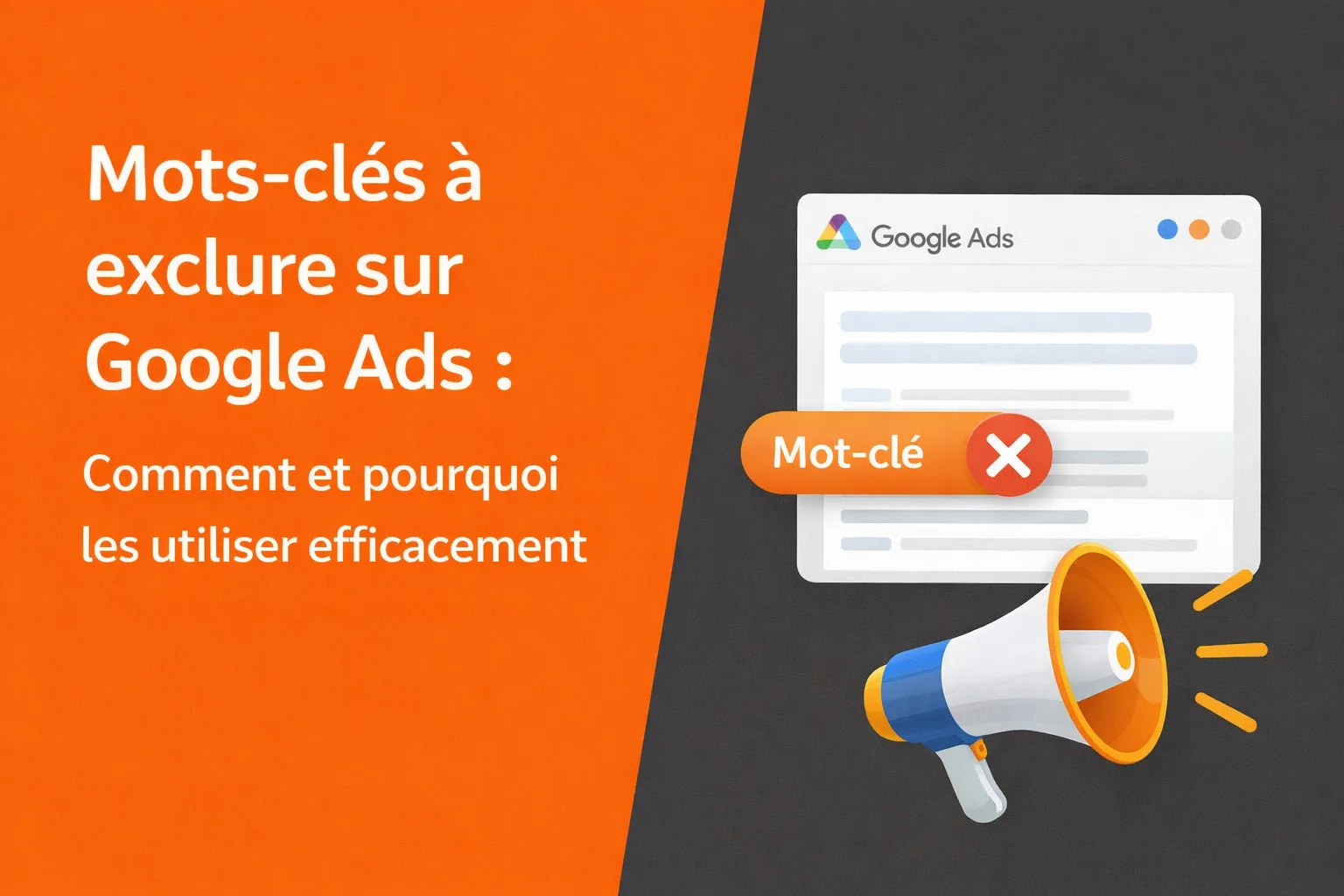 mot cle a exclure google ads
