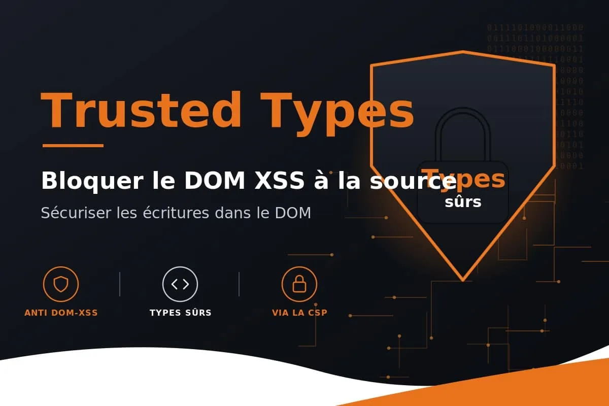 Trusted Types bloquant DOM XSS avec types sûrs pour sécuriser les écritures dans le DOM