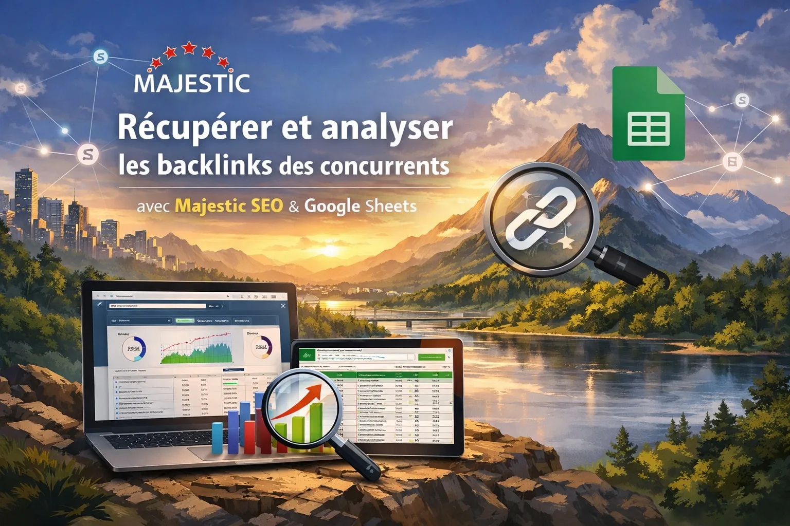 recuperaction backlinks concurrents majestic SEO google Sheets