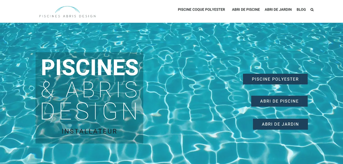 Piscines Abris Design : Création d'un site internet piscines et abris