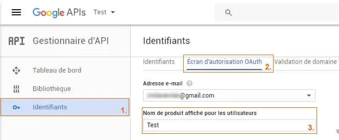 Configuration de l'écran OAuth