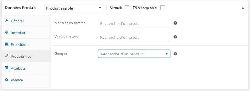 produits liés woocommerce
