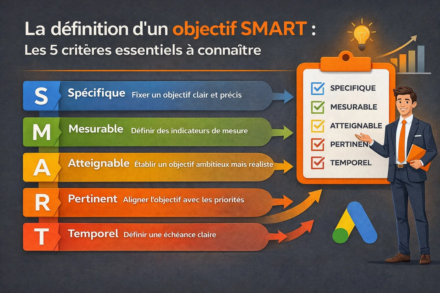 Les cinq critères de la méthode SMART pour formuler un objectif