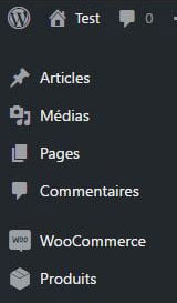 Ajout de Menu Woocommerce