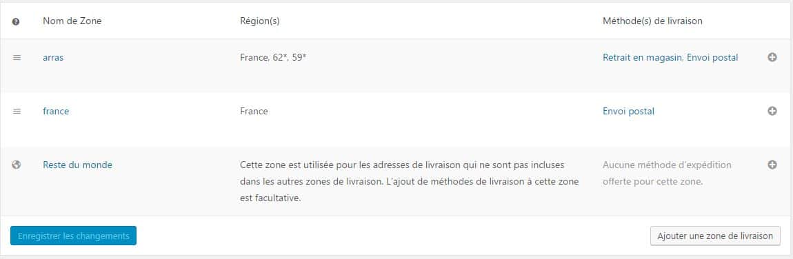 configurer l expedition dans woocommerce