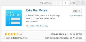 installer et activer extra users details
