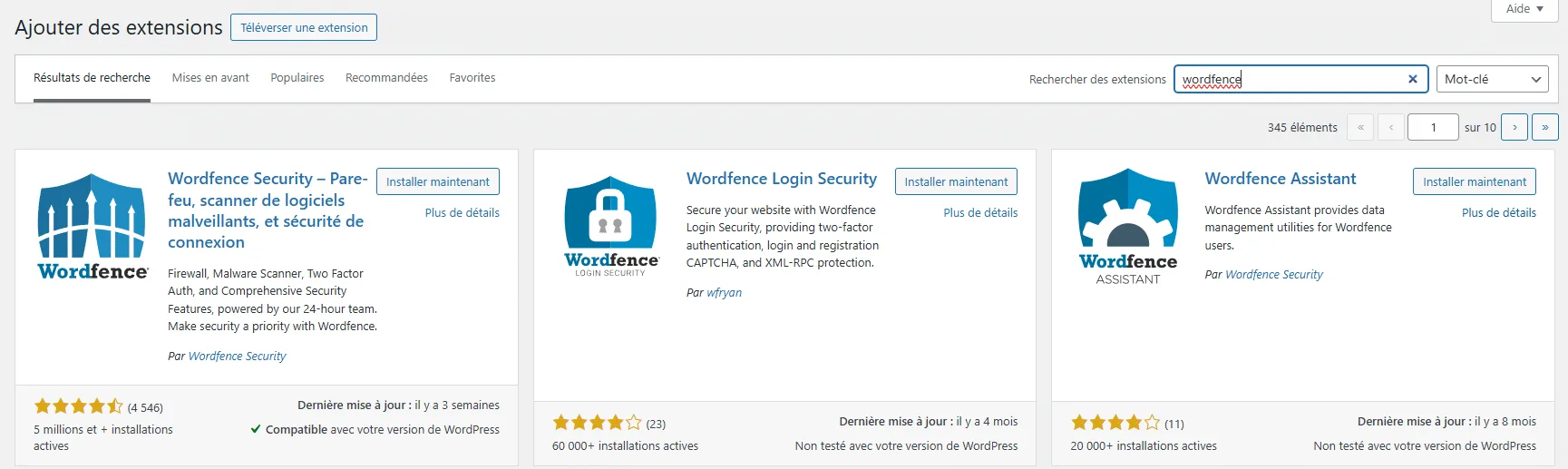 installation de wordfence