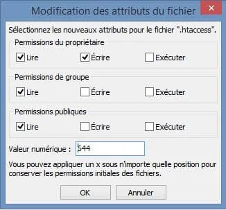 Modifier droit d'accès au fichier