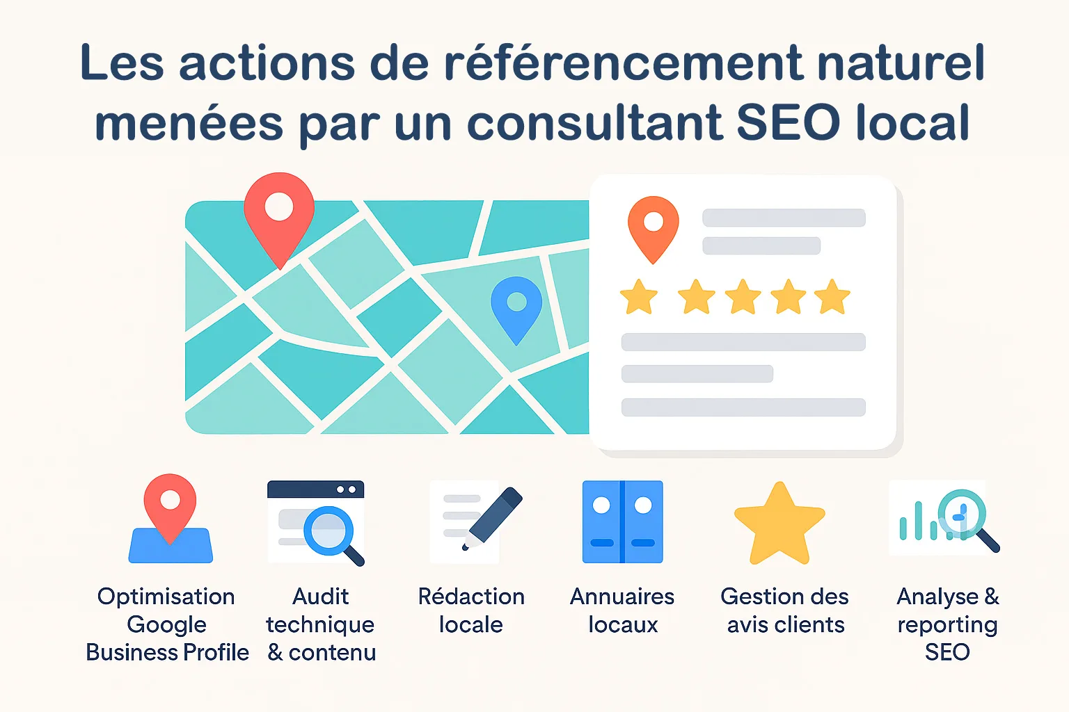 Actions de référencement menées par un consultant SEO local