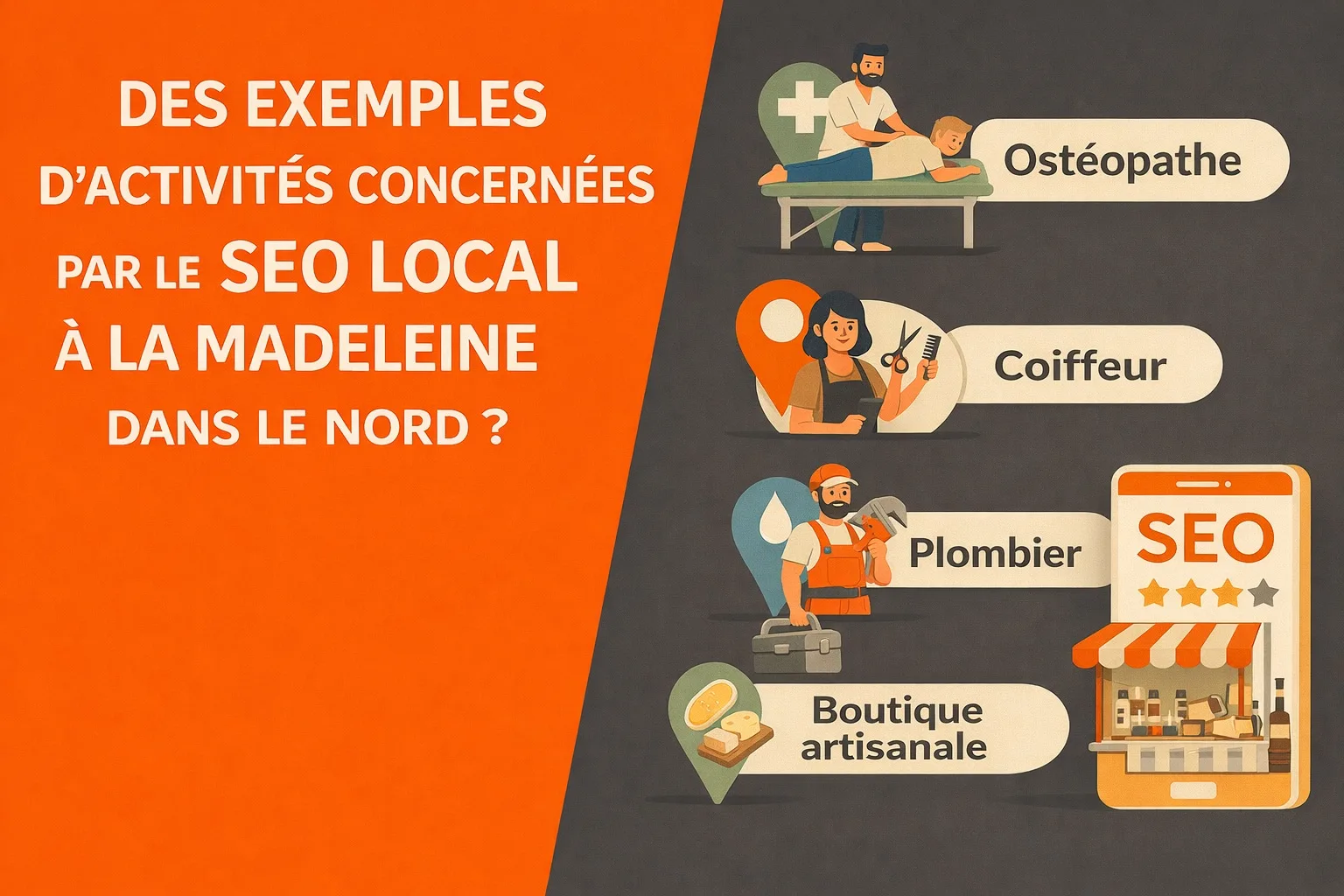 Métiers concernés par le référencement local à La Madeleine