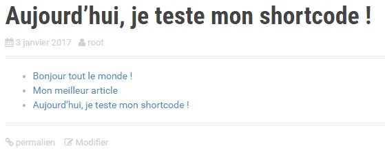 affichage du résultat avancé