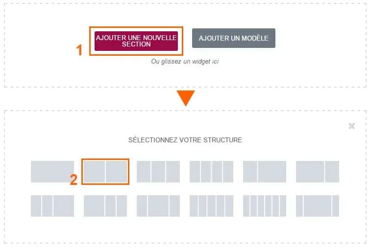 Ajout de section en choisissant sa structure