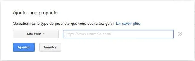 ajouter propriété search console wordpress