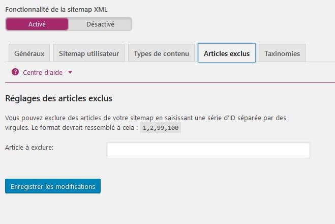 excure article sitemap wordpress