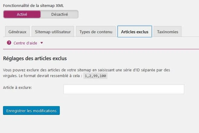 excure article sitemap wordpress