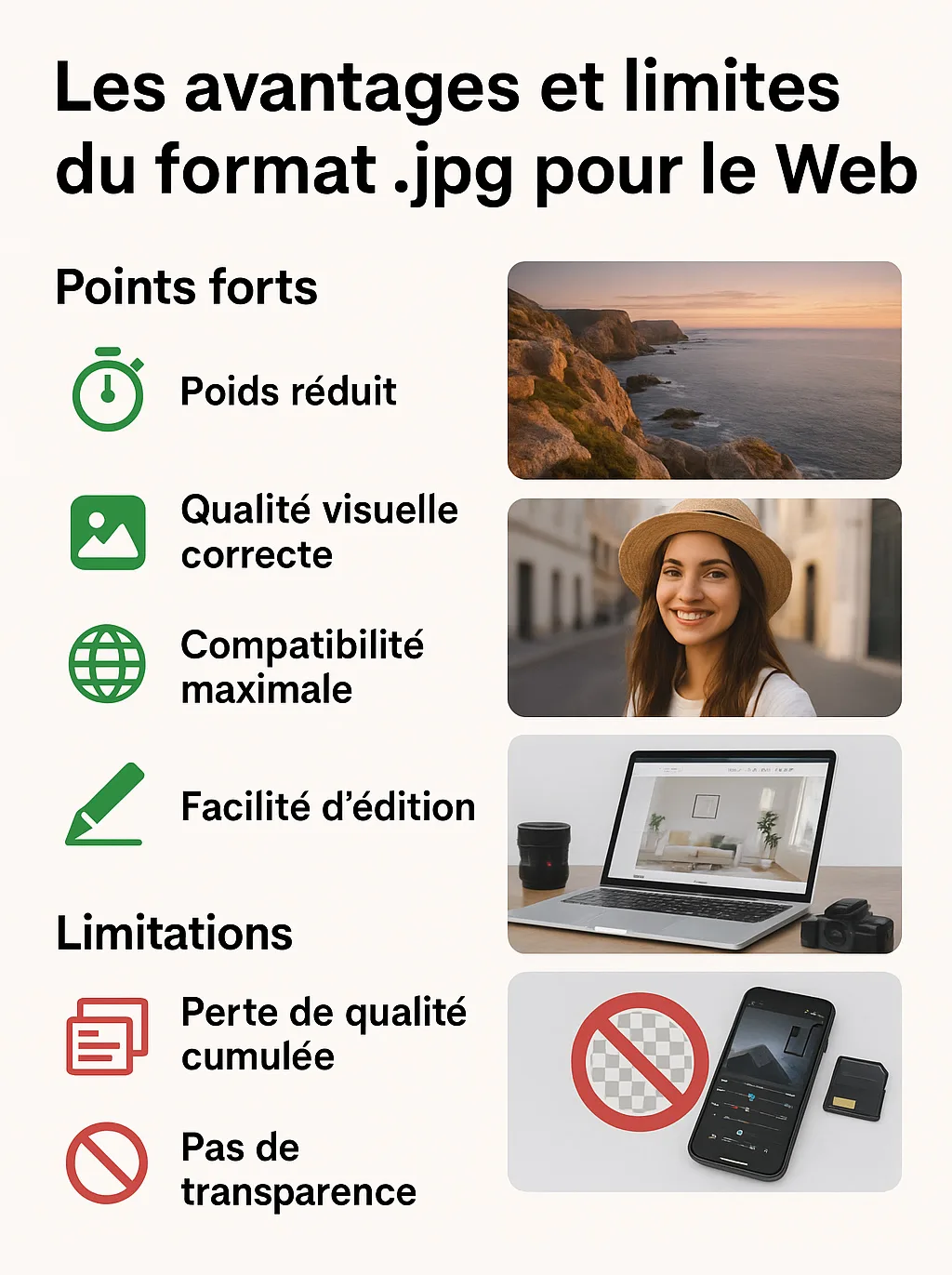 avantages et limites du format jpg