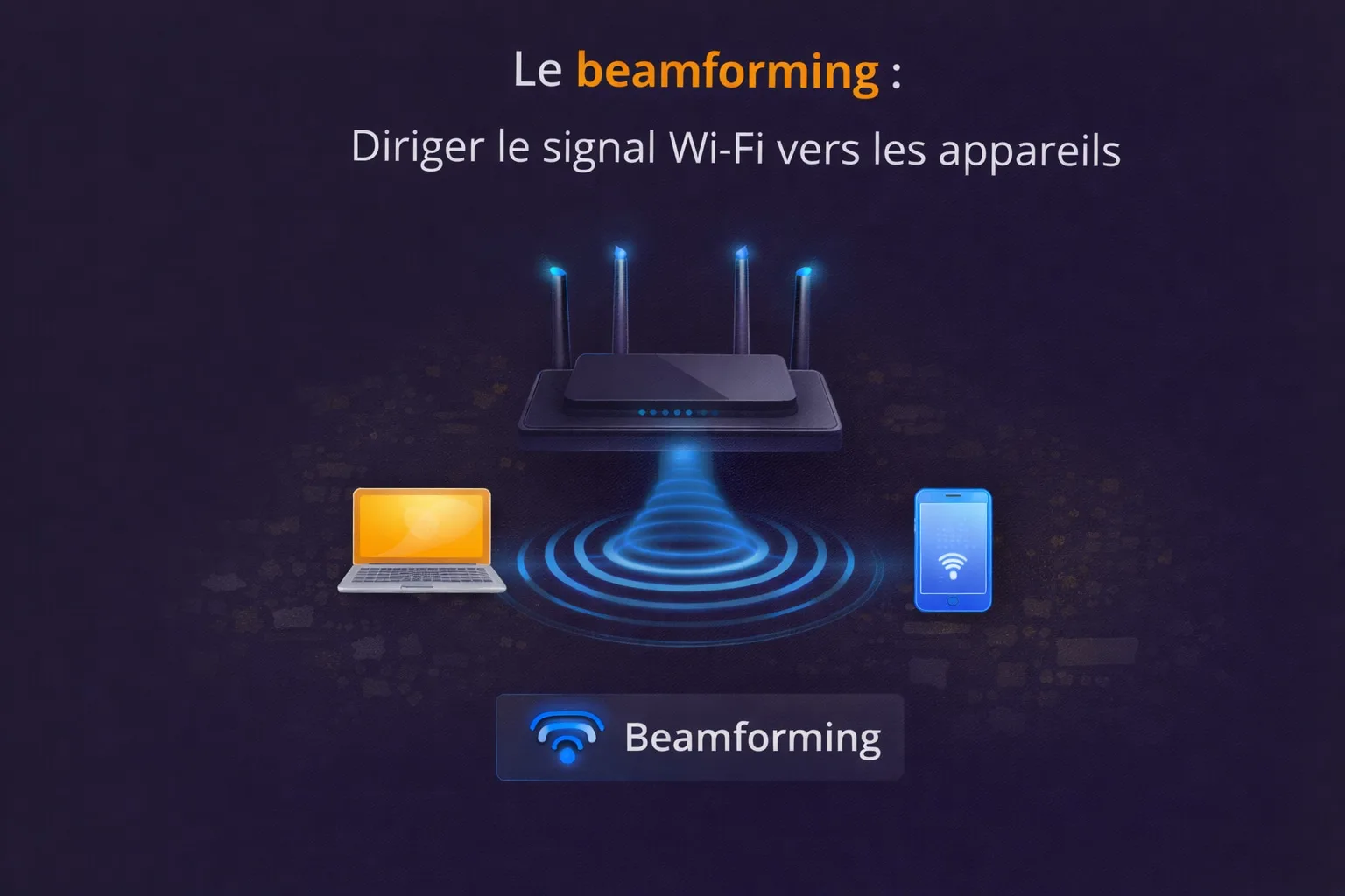 Le beamforming, qui dirige le signal Wi-Fi vers les appareils