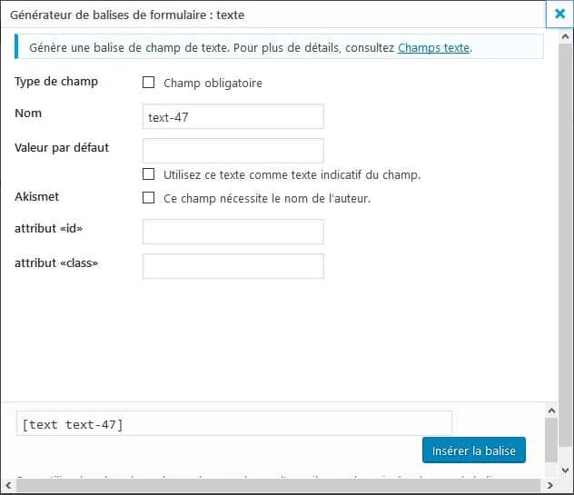 boite de dialogue wp