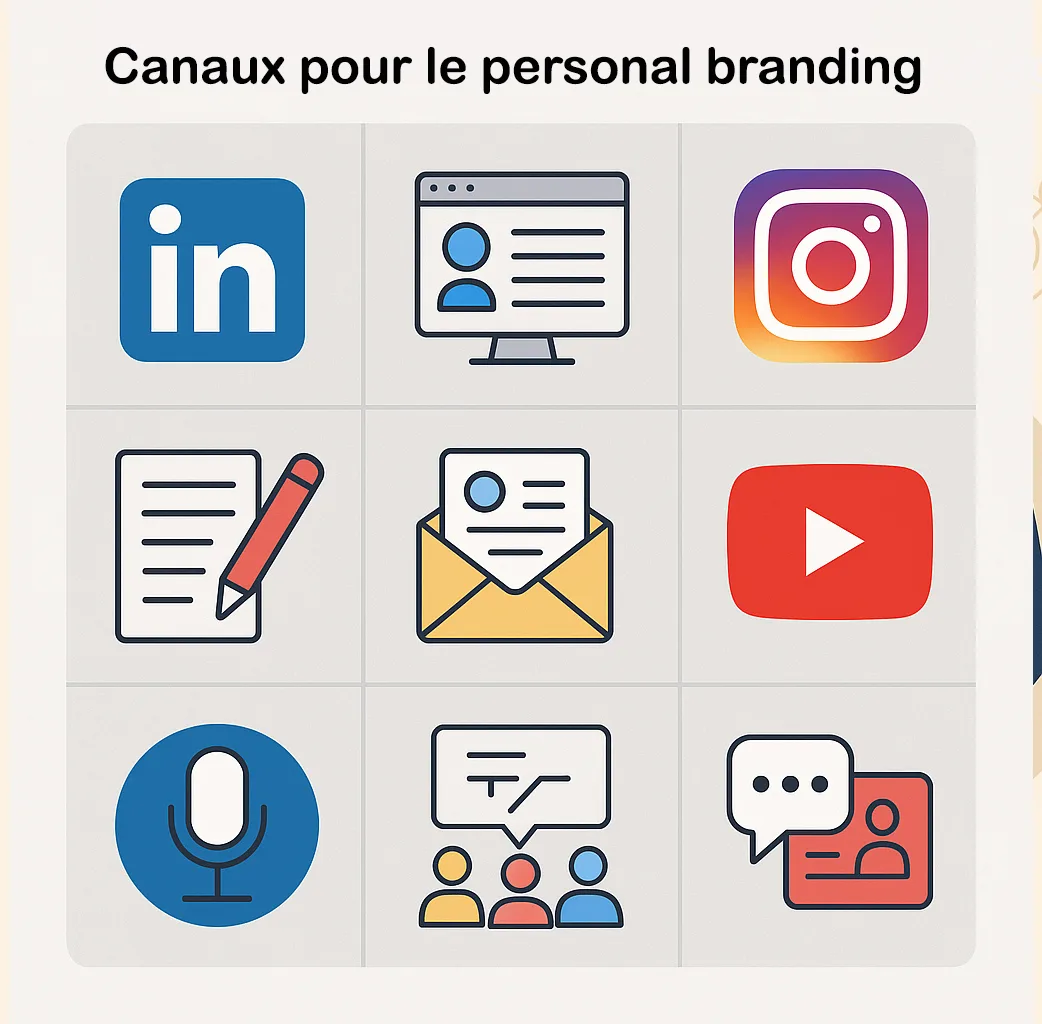 Canaux de communication d'une stratégie de personal branding