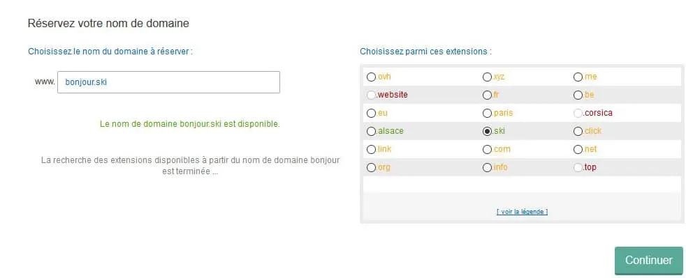 choix extension domaine ovh