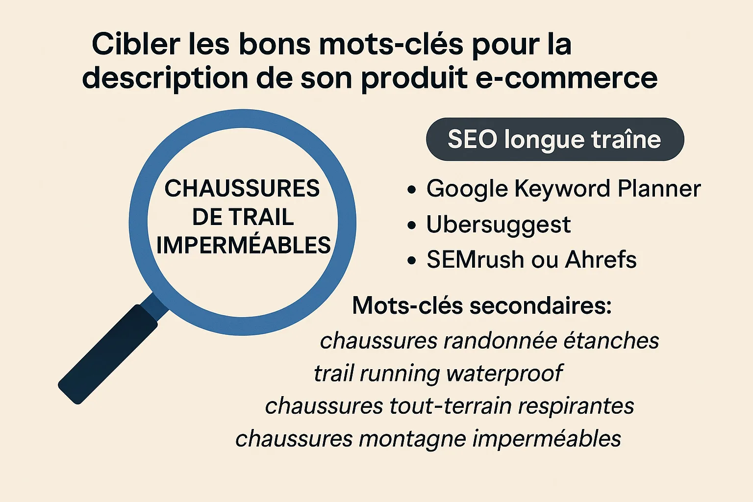 cibler les bons mots clés description fiche produit ecommerce