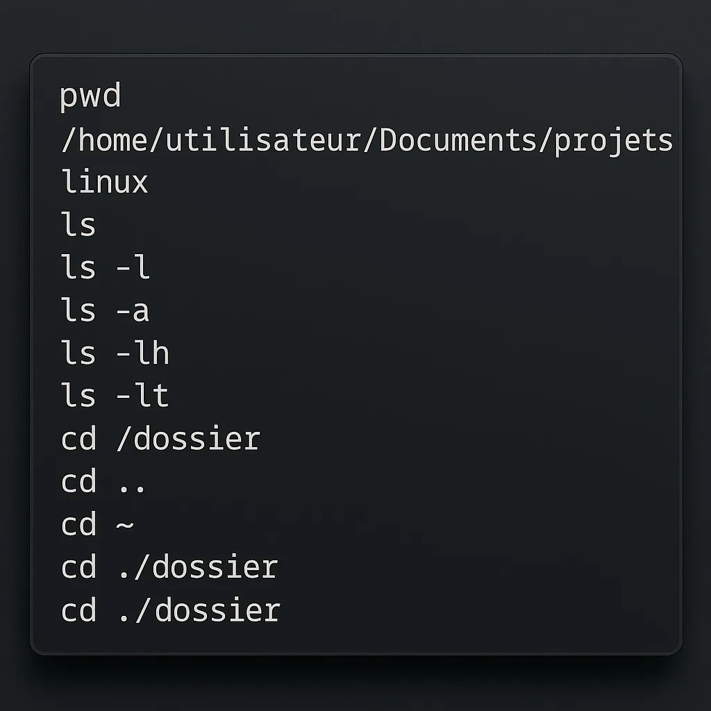 commandes utilisees linux