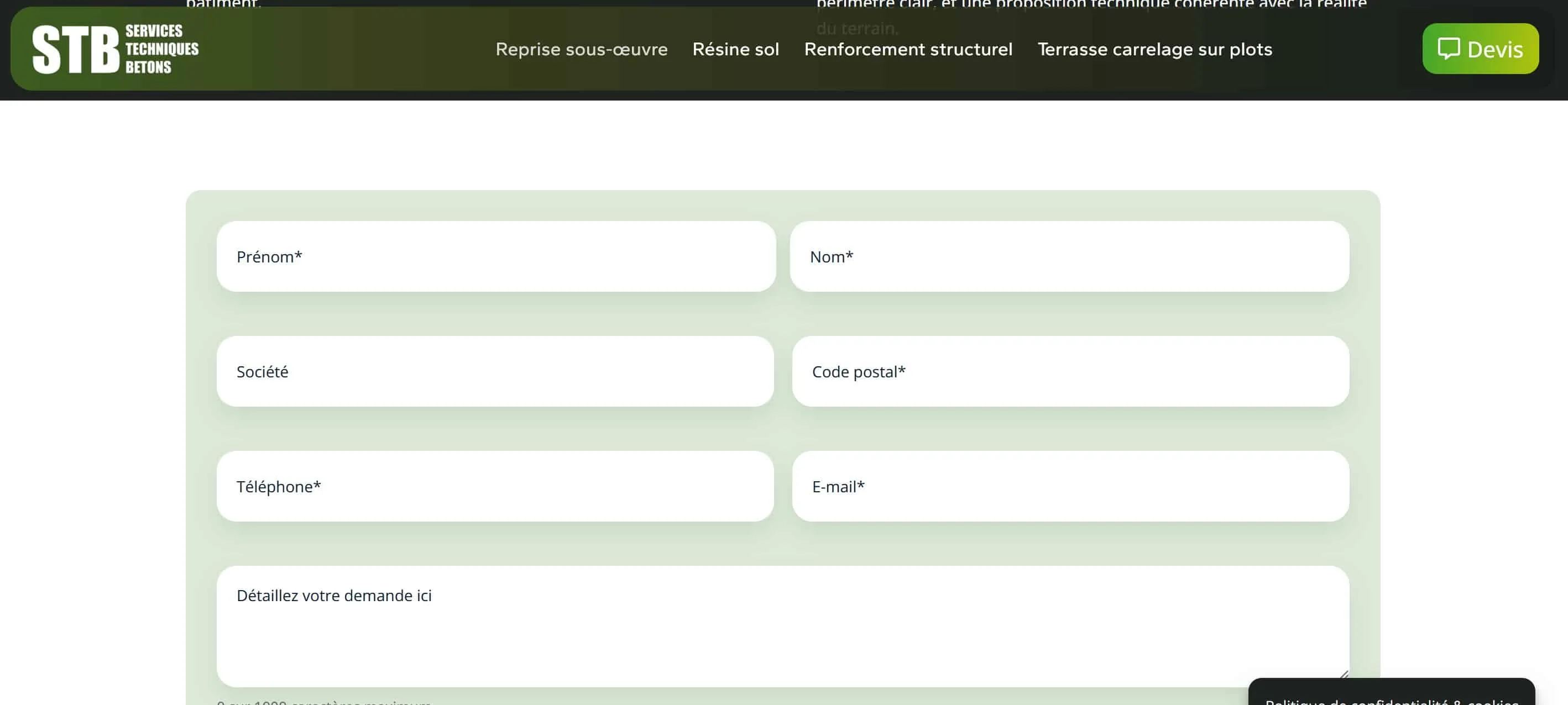 creation d un formulaire dedié pour stb