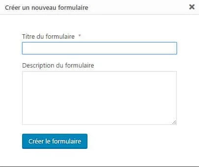 Création du formulaire Gravity Forms