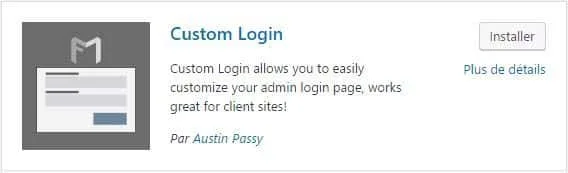 Installation de l’extension Custom Login