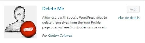 Plugin Delete Me WordPress