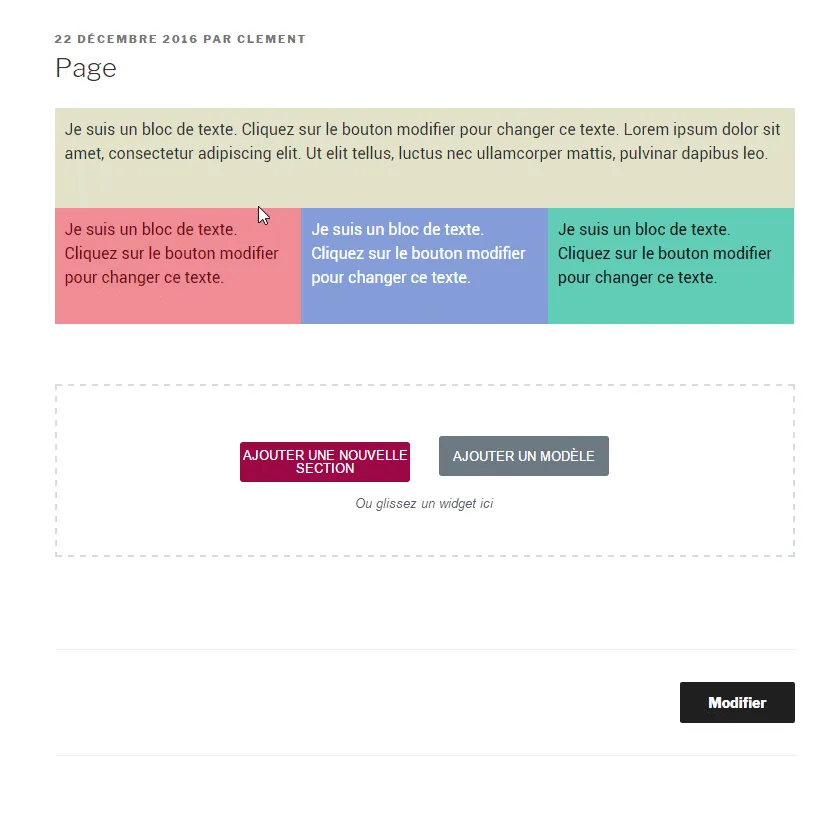 deplacement des colonnes de contenu elementor