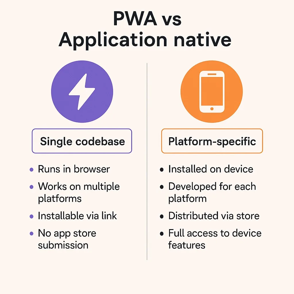 difference PWA et application native