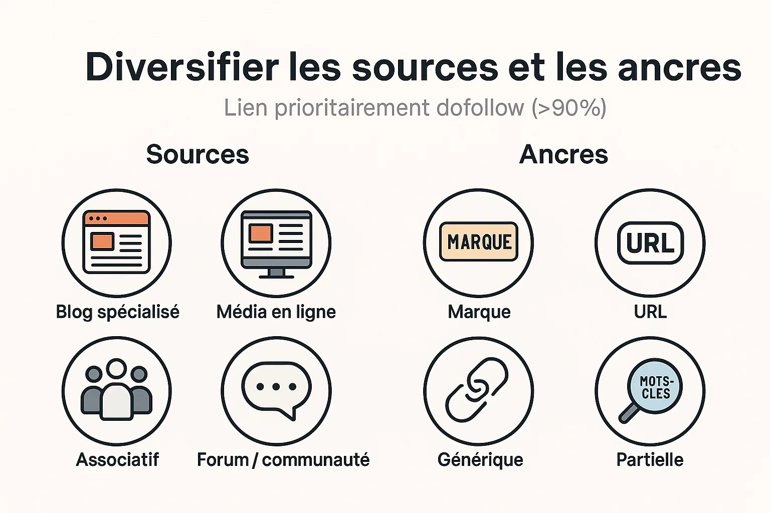 diversifier sources et ancres de liens