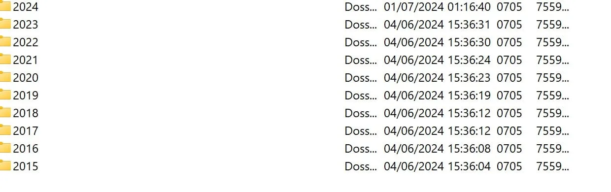 dossiers par date uploads