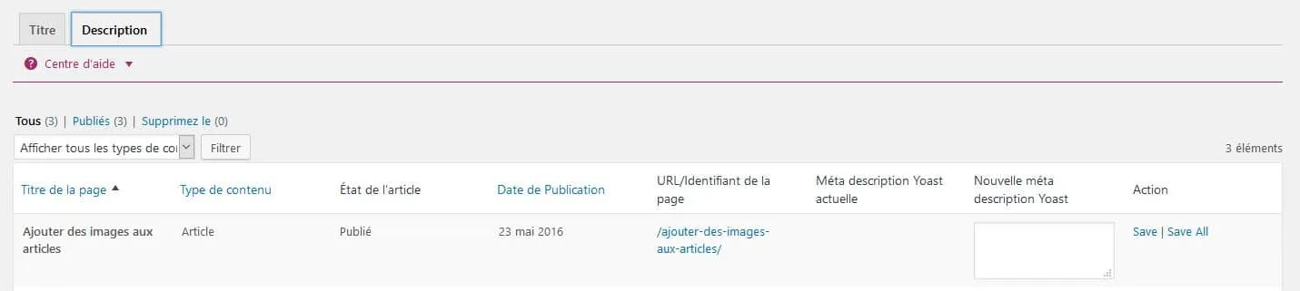 corriger metadescription en masse