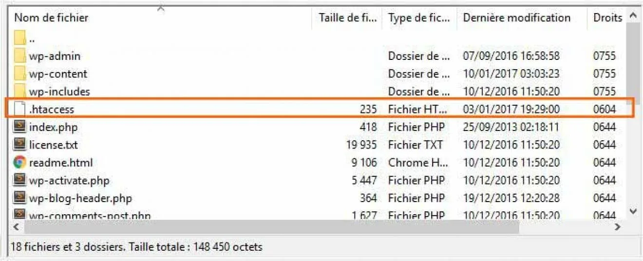 Emplacement du fichier .htaccess dans WordPress