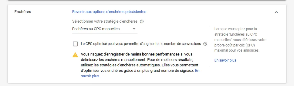 encheres manuelles