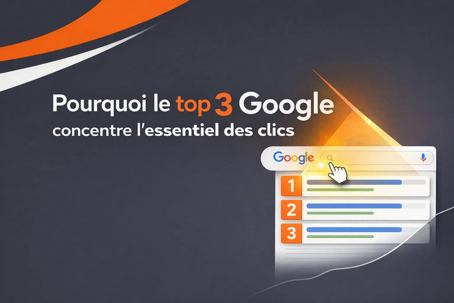 Concentration des clics sur les trois premières positions Google