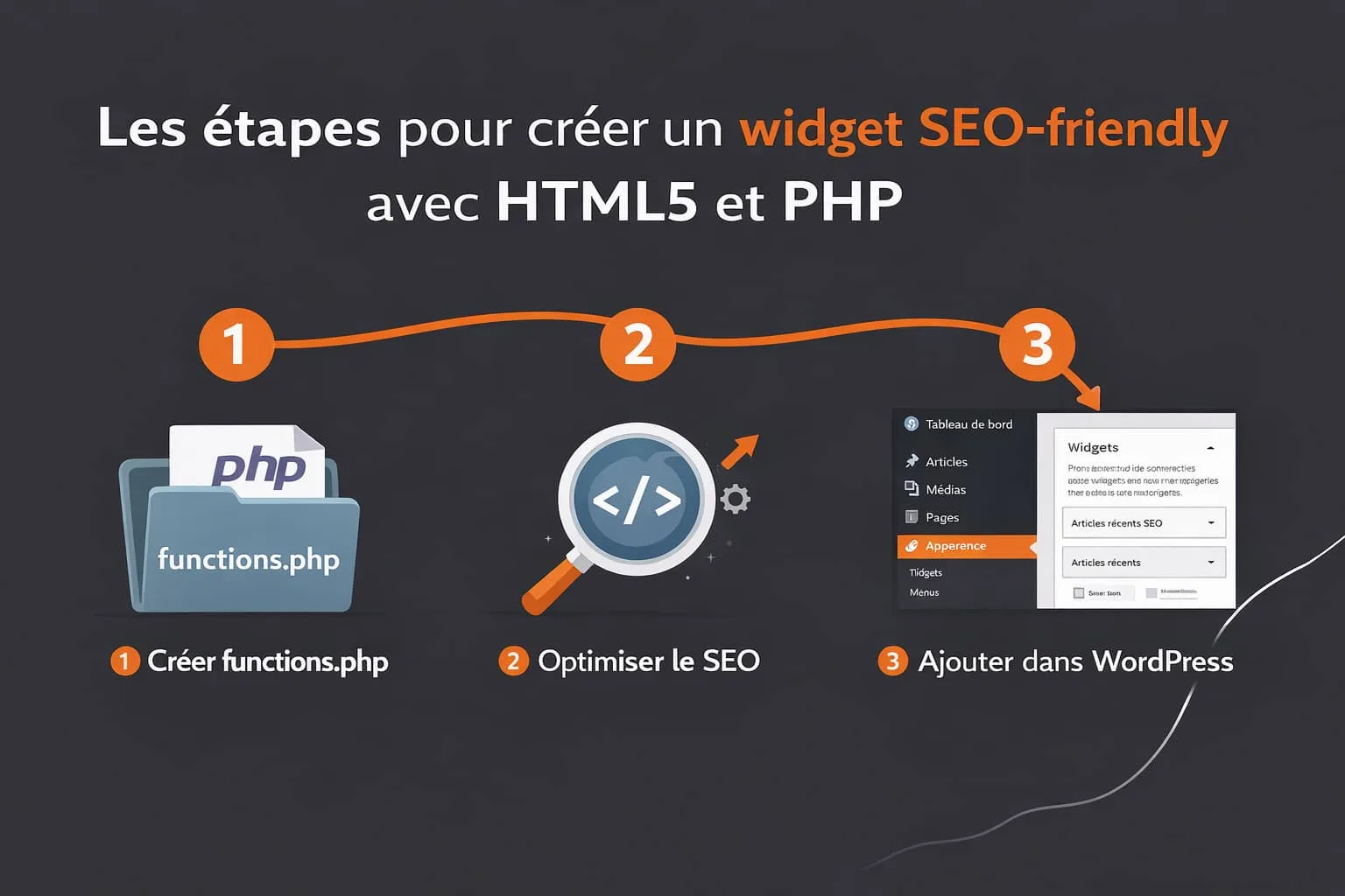 etapes pour creer un widget seo wordpress