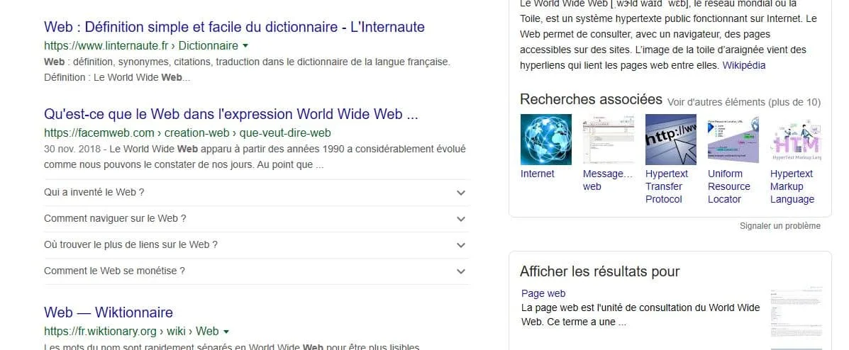 Exemple de FAQ SEO dans la SERP