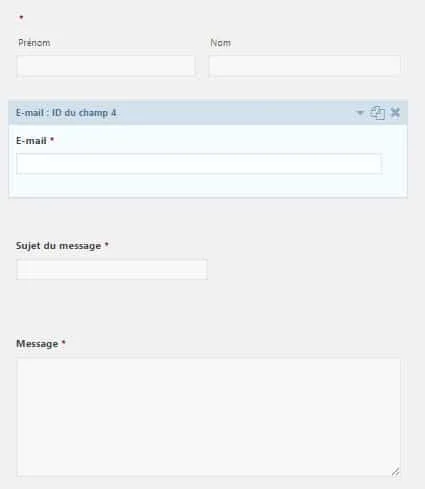 Exemple de structure pour un formulaire de contact