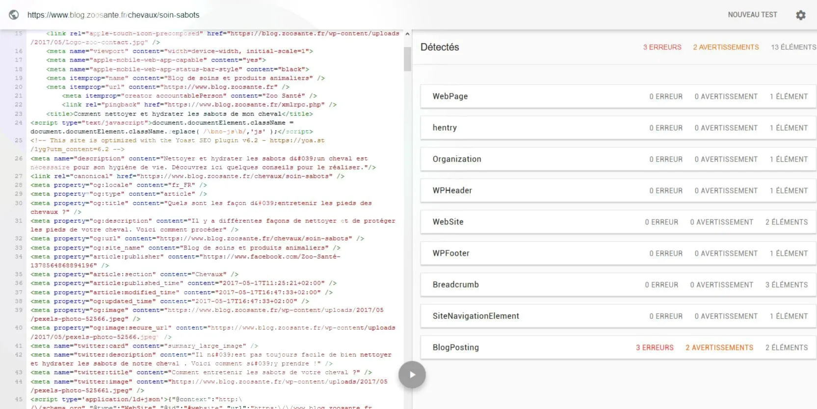 exemple test rich snippet google
