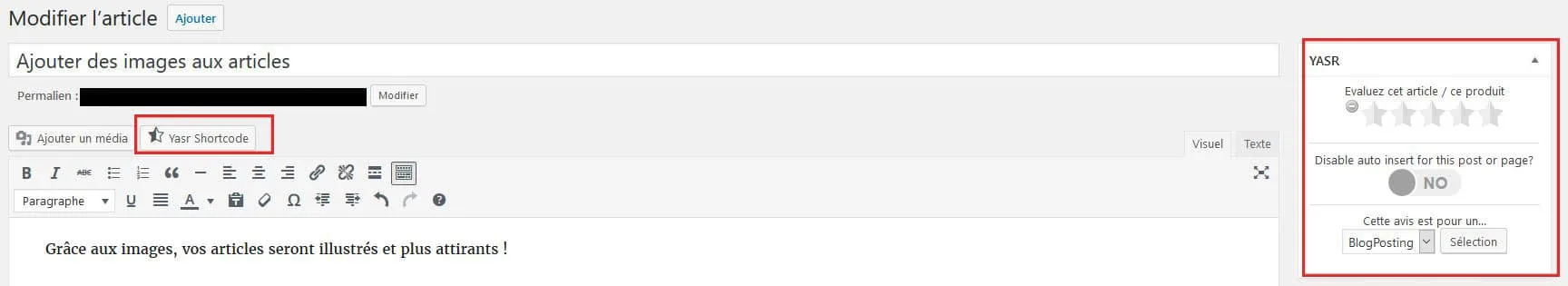 exemple etoiles rich snippet wordpress