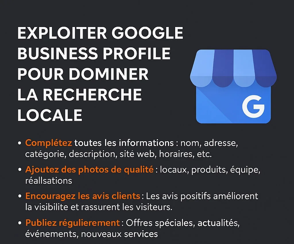 Exploitation d'une fiche Google Business Profile par une TPE