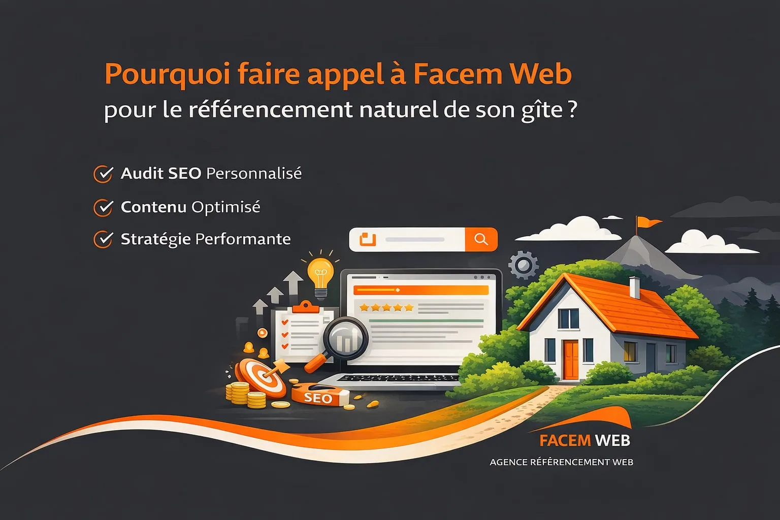 Référencement naturel d'un gîte confié à Facem Web