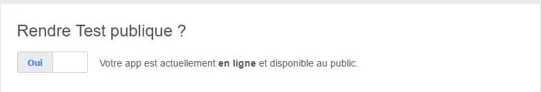 Réglage de l’app Facebook sur « Publique »