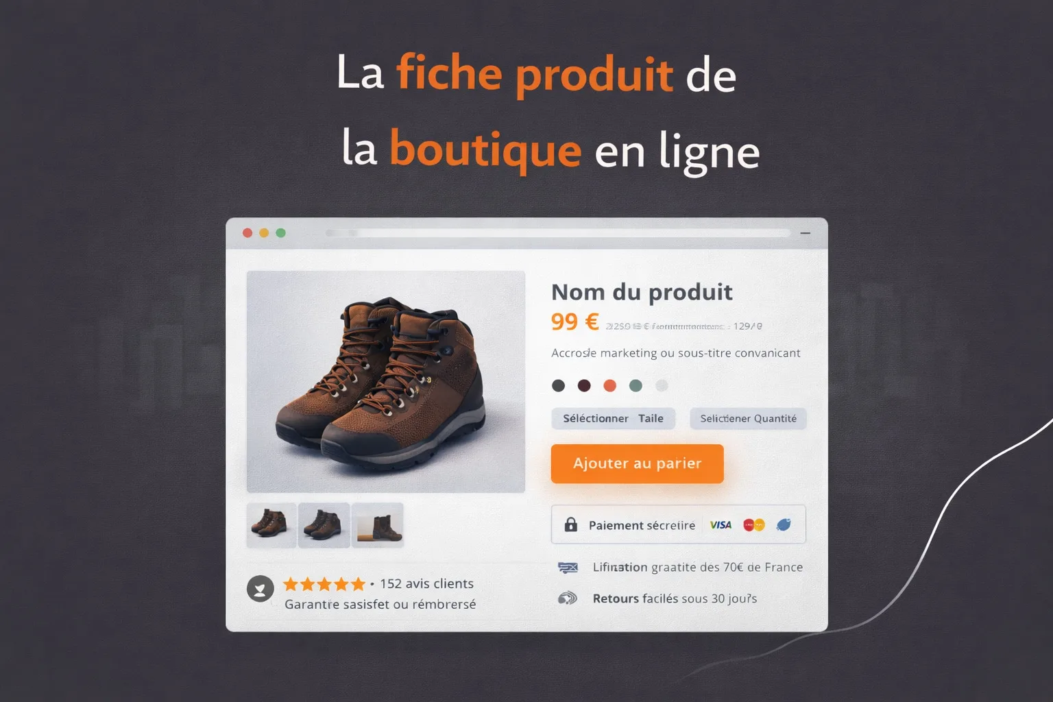Fiche produit d'une boutique en ligne